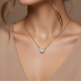 0.8 CT Heart Shape Moissanite Pendant in 9K Gold/925 Silver |WOKE