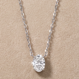 1 CT Oval Moissanite Pendant in 9K Gold/925 Silver |WOKE