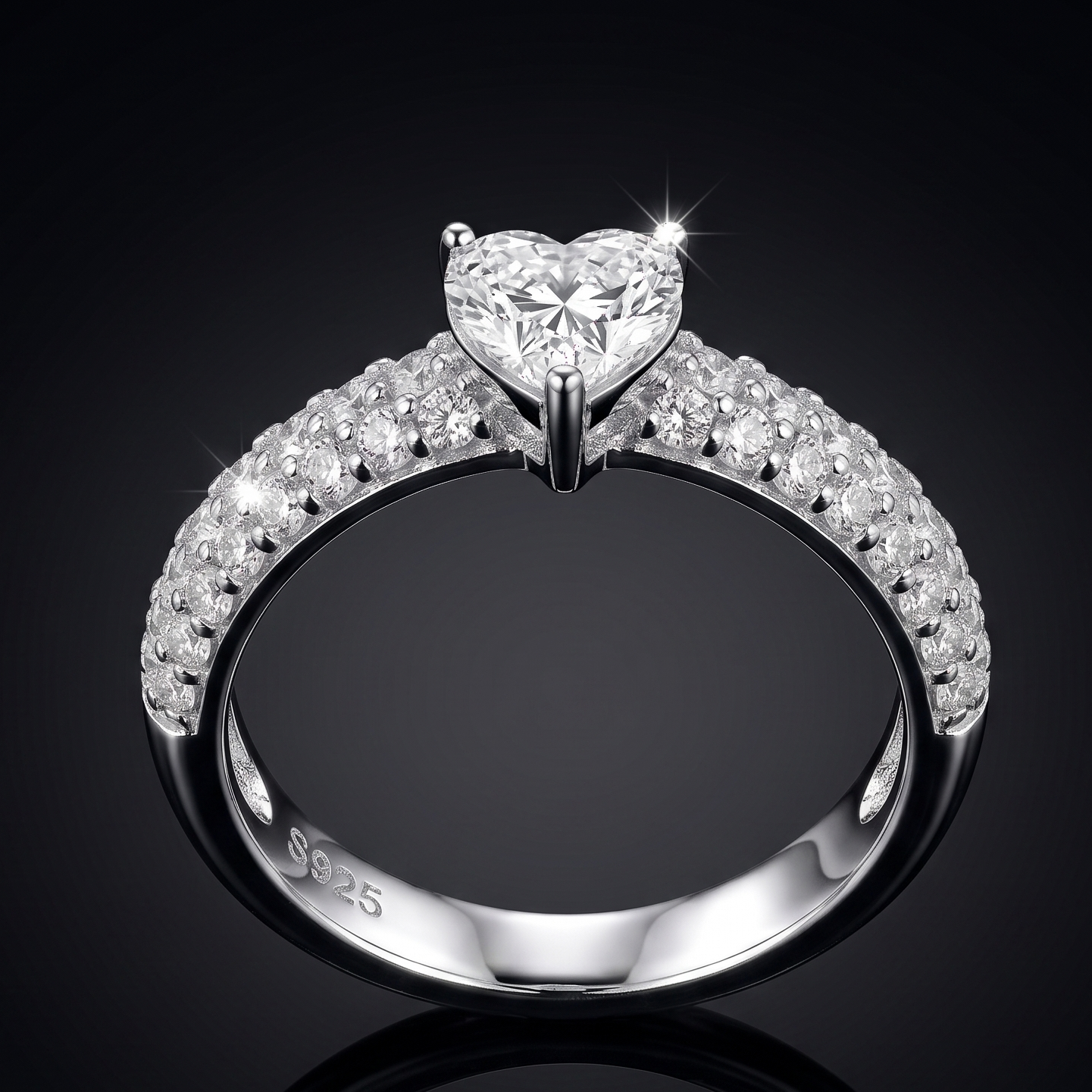 1.4 CT Heart Cut Moissanite Ring in 9K Gold/925 Silver |WOKE