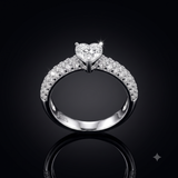 1.4 CT Heart Cut Moissanite Ring in 9K Gold/925 Silver |WOKE