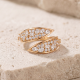 2 CT Pear and Round Lab Grown Diamond Ring in 9K Gold/14K Gold |WOKE