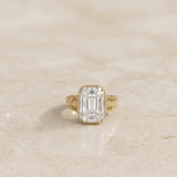 3 CT Old Mine Cut Moissanite Ring in 9K Gold/925 Silver