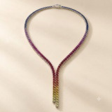 Multi Sapphire Necklace in 925 Silver |WOKE
