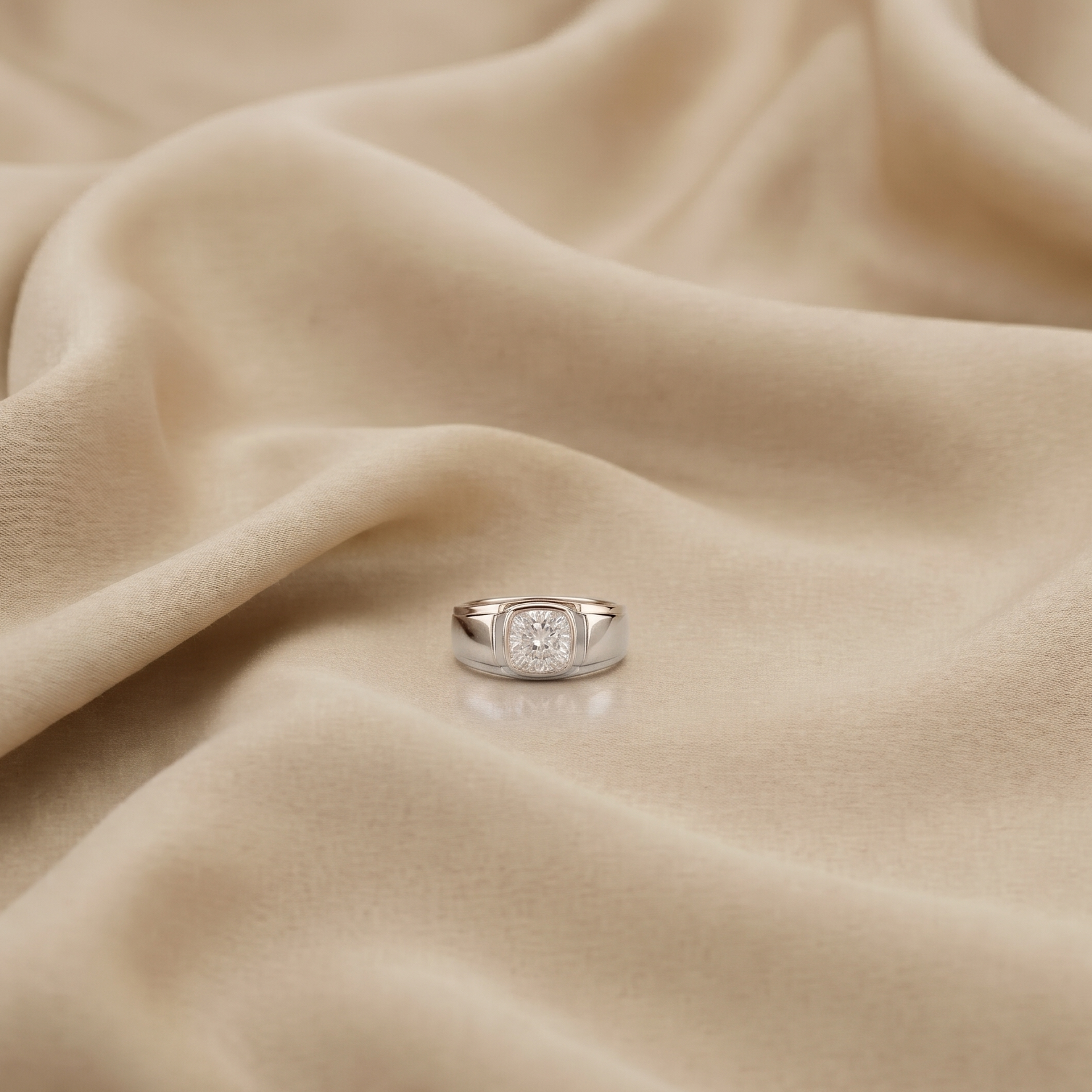 3 CT Cushion Cut Lab Grown Diamond Ring in 9K/14K Gold