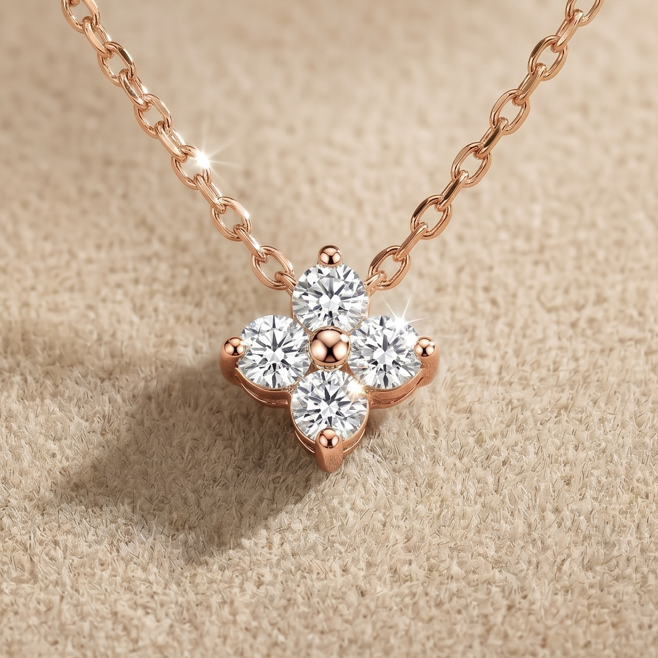 0.18 CT Round Moissanite Pendant in 9K Gold/925 Silver |WOKE