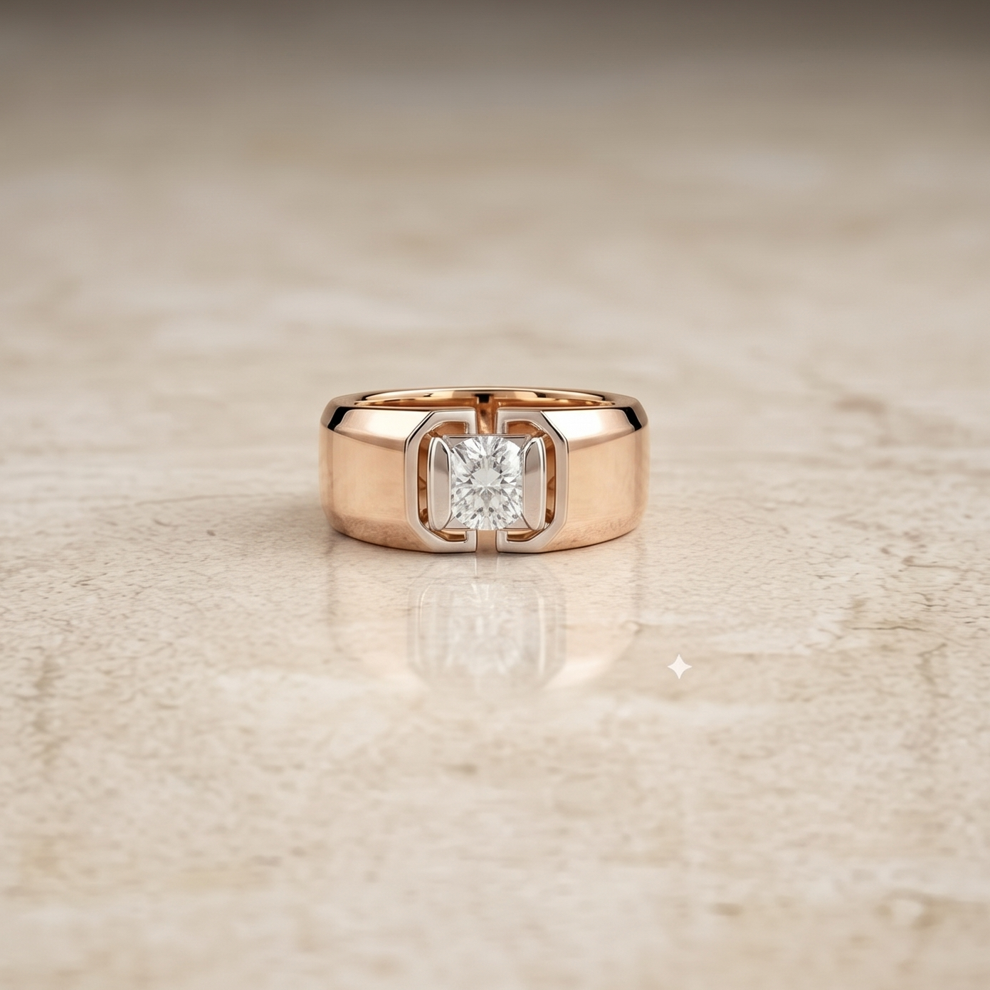 1 CT Princess Cut Lab Grown Diamond Ring in 9K/14K Gold