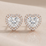 1 CT Heart Moissanite Studs in 9K Gold/925 Silver |WOKE
