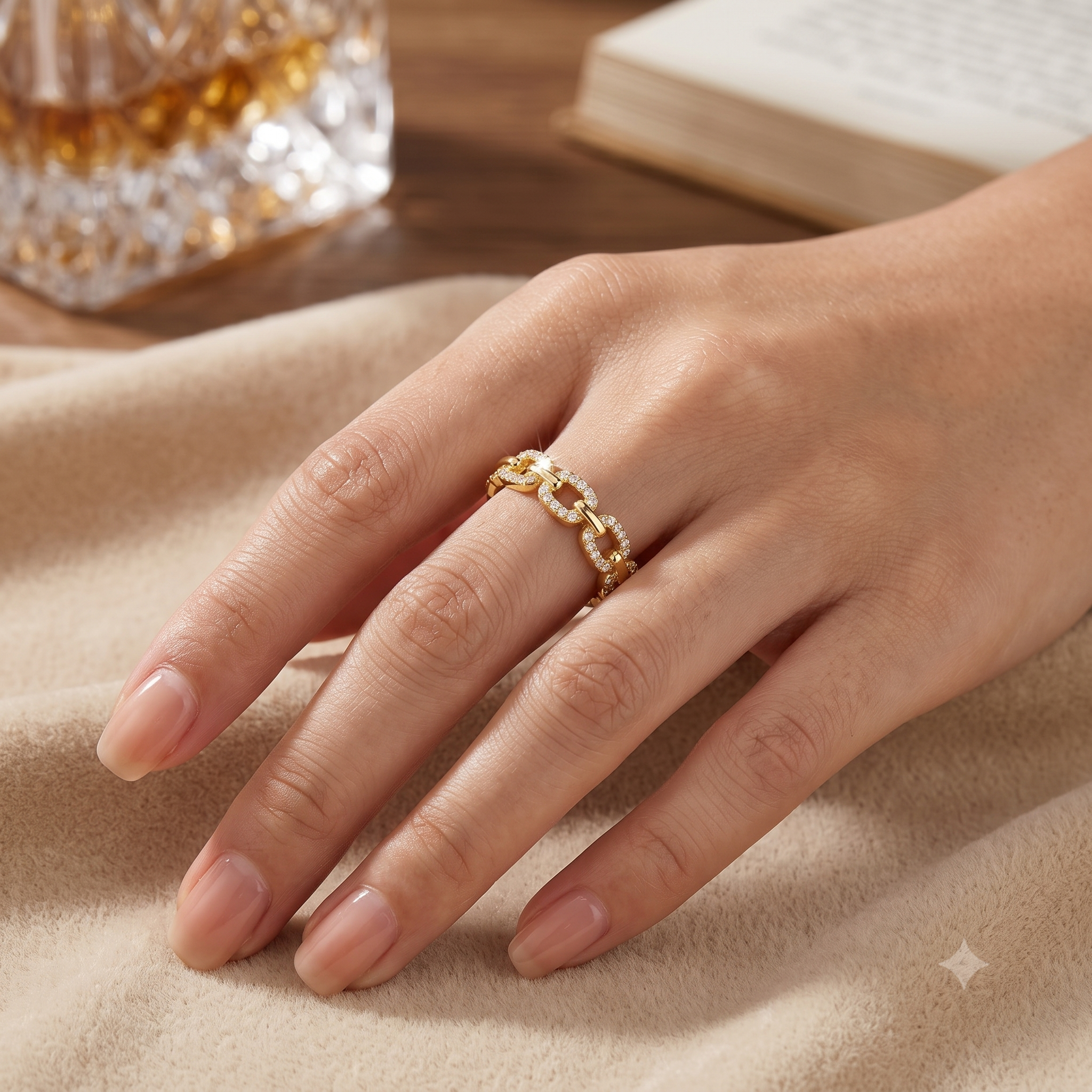 0.4 CT Round Moissanite ring in 9K Gold/925 Silver |WOKE