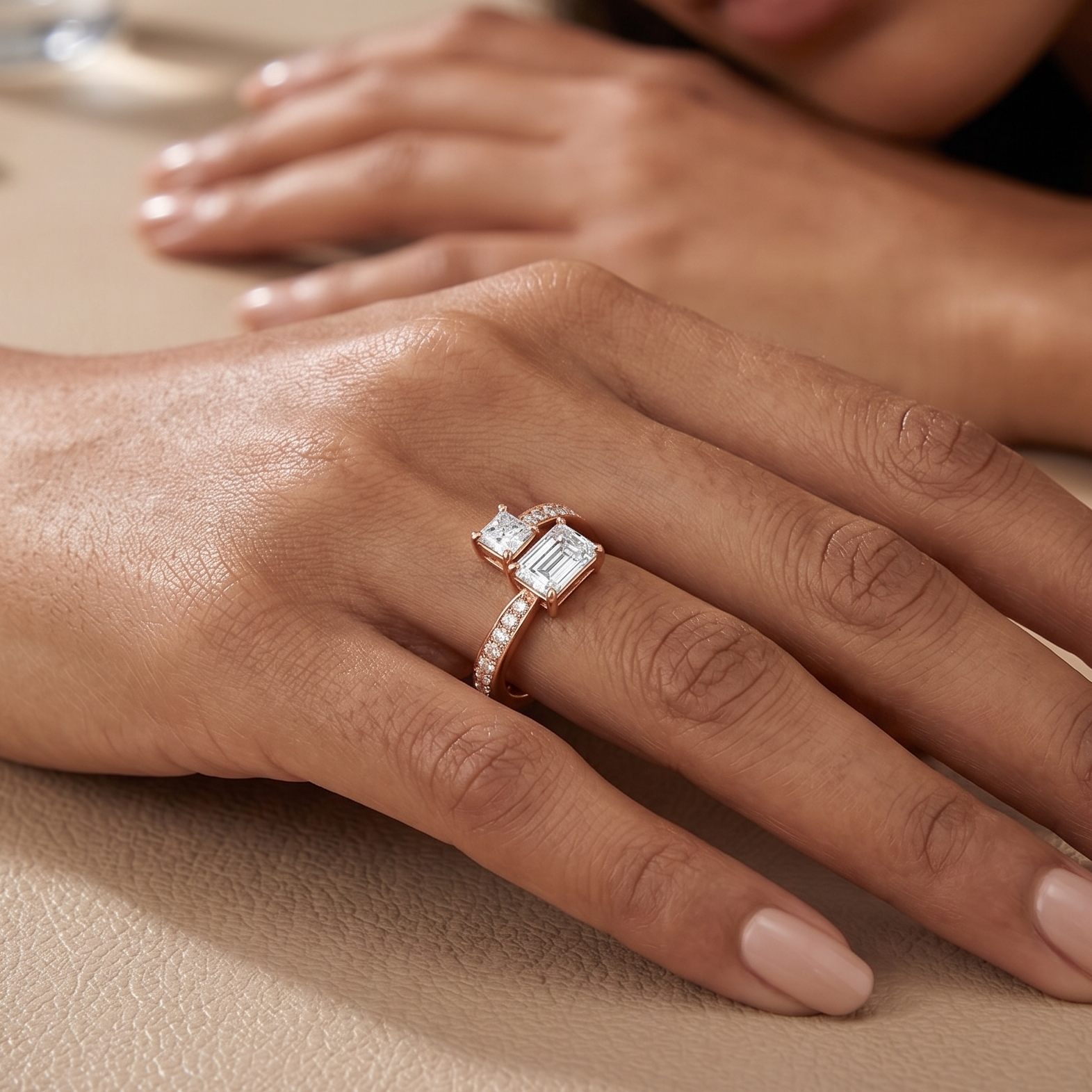 1.65 CT Emerald Cut Ring in 9K Gold/925 Silver |WOKE