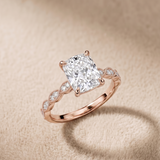 2 CT Radiant Cut Moissanite Ring in 9K/14K Gold |WOKE