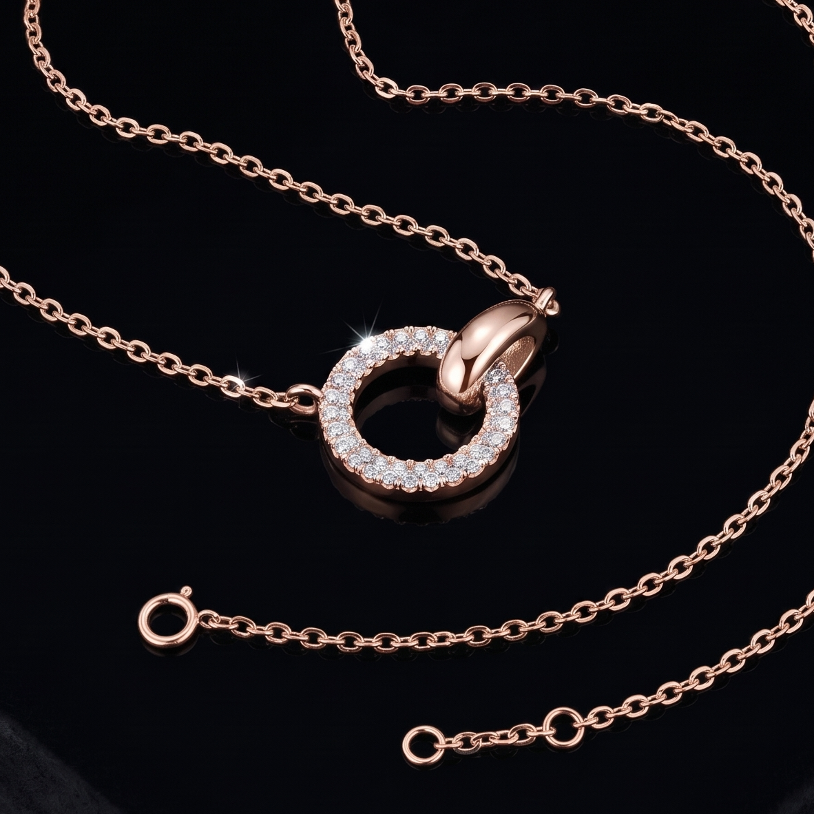Endless love Moissanite Pendant in 9K Gold/925 Silver |WOKE