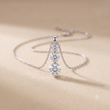 1.14 CT Round Moissanite Pendant in 9K Gold/925 Silver |WOKE