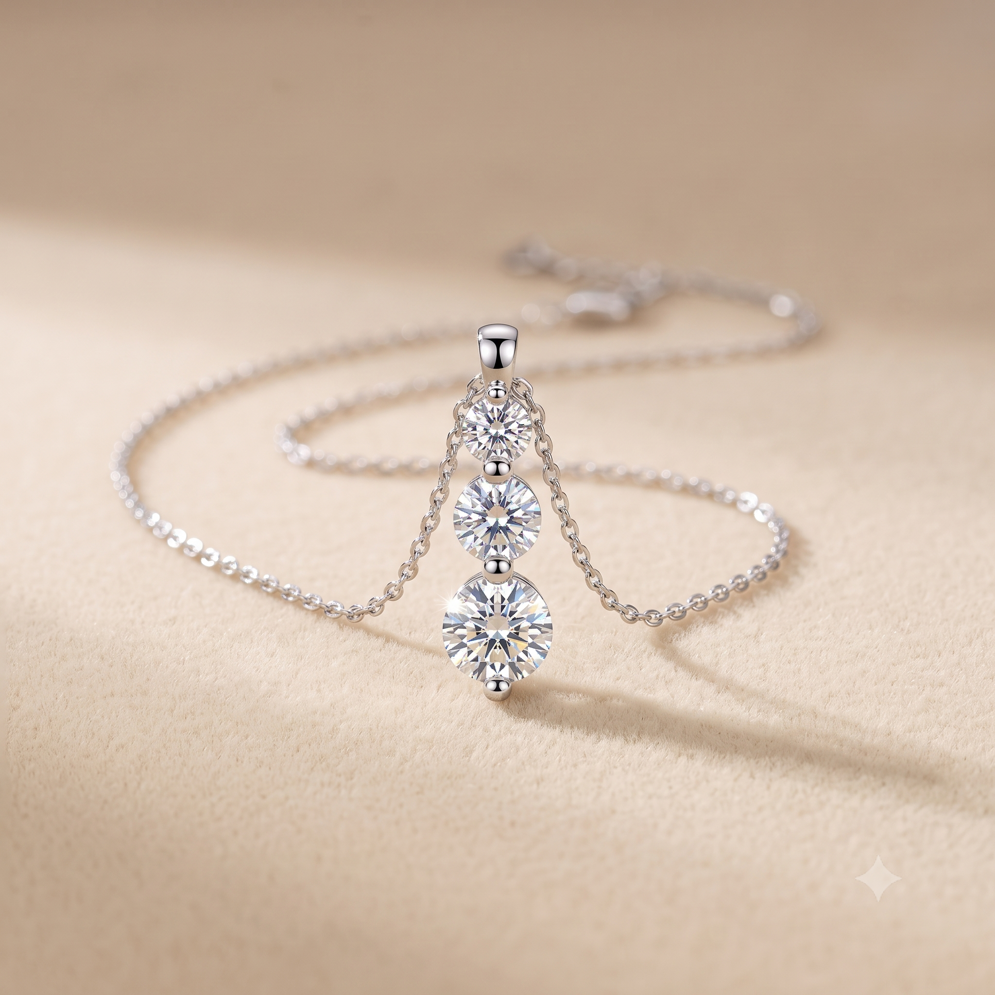 1.14 CT Round Moissanite Pendant in 9K Gold/925 Silver |WOKE