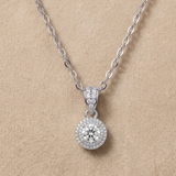3 CT Round Moissanite Pendant in 9K Gold/925 Silver |WOKE