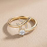 0.13 CT Round Moissanite Ring in 9K Gold/925 Silver |WOKE