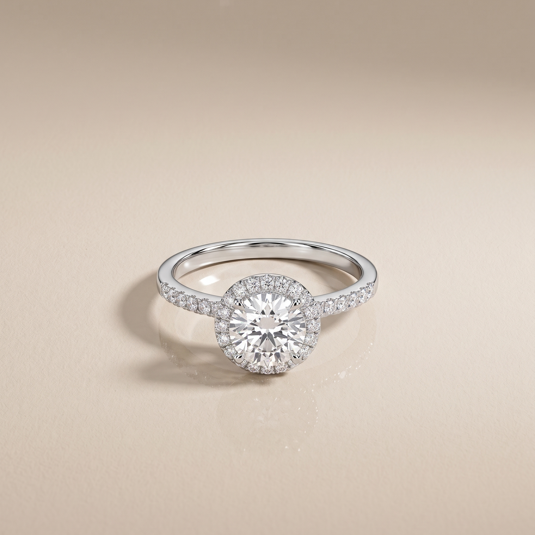 1 CT Round Moissanite Ring in 9K Gold/925 Silver |WOKE