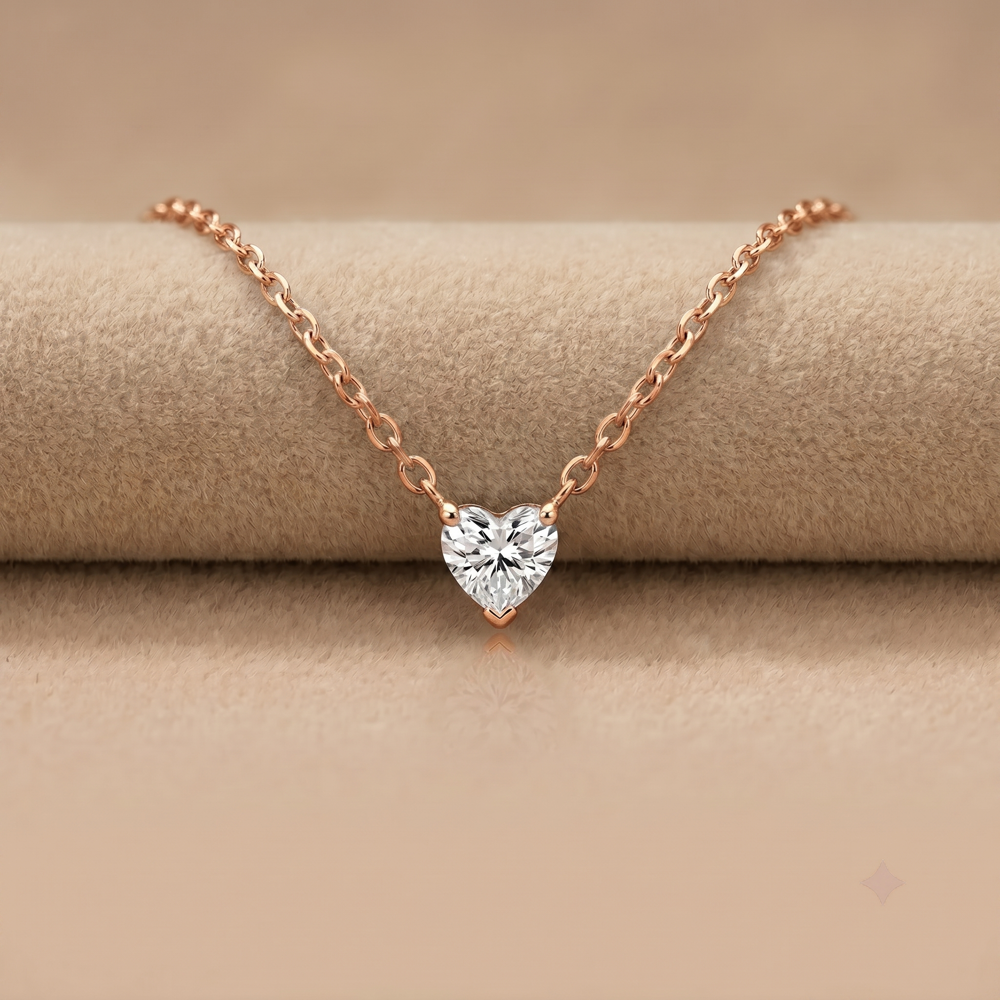 0.3 CT Heart Moissanite Pendant in 9K Gold/925 Silver |WOKE
