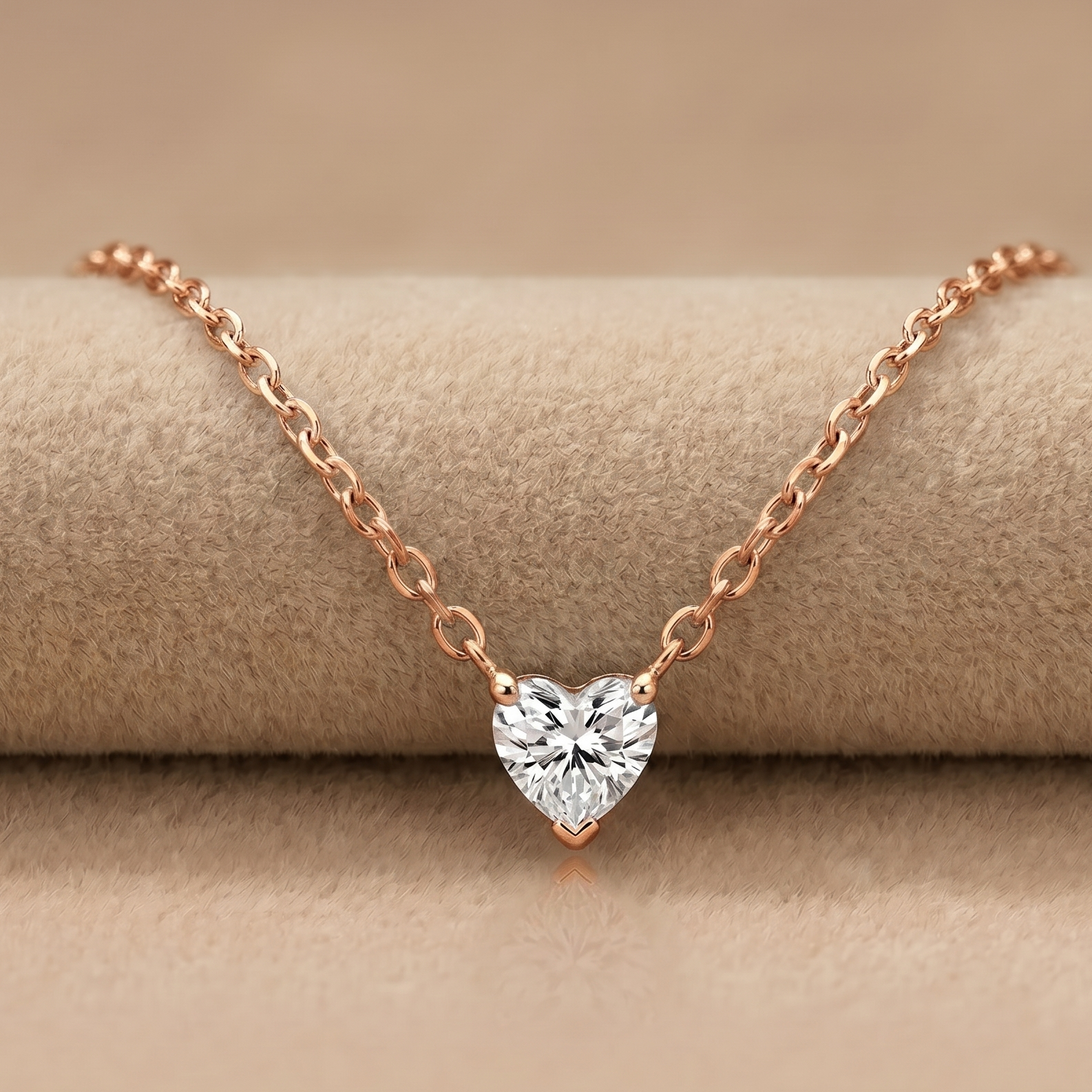 0.5 CT Heart Shape Moissanite Pendant in 9K Gold/925 Silver |WOKE