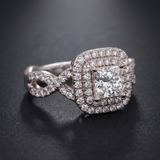 2 CT Princess Cut Lab Grown Diamond Ring in 9K Gold/14K Gold |WOKE