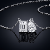 2 CT Pear and Emerald Moissanite Pendant in 9K Gold/925 Silver |WOKE