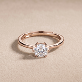 0.5 CT Round Moissanite Ring in 9K Gold/925 Silver |WOKE