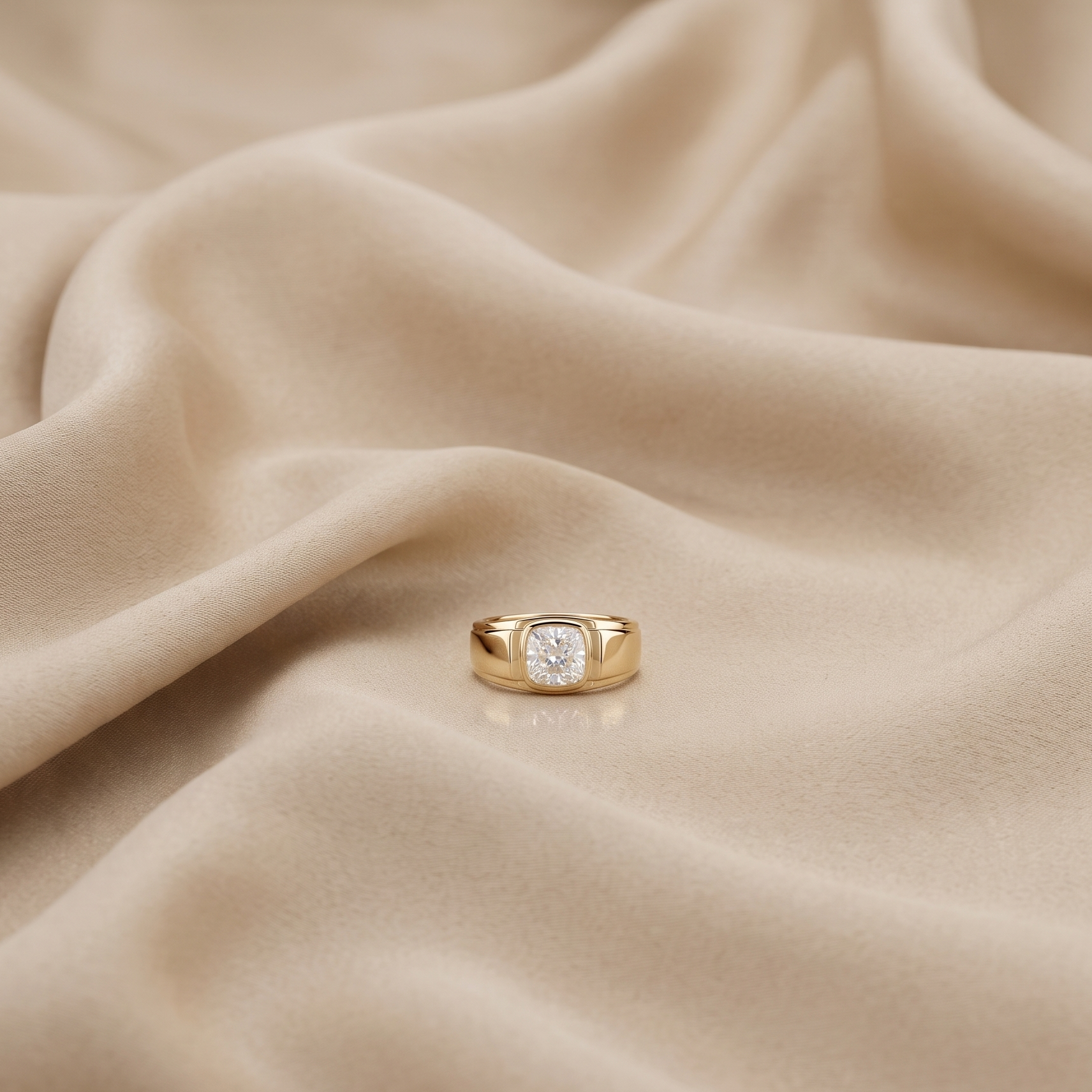 3 CT Cushion Cut Lab Grown Diamond Ring in 9K/14K Gold