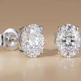 2 CT Oval Moissanite Studs in 9K Gold/925 Silver |WOKE