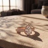 Pear Cut Lab Grown Diamond Ring in 9K Gold/14K Gold |WOKE
