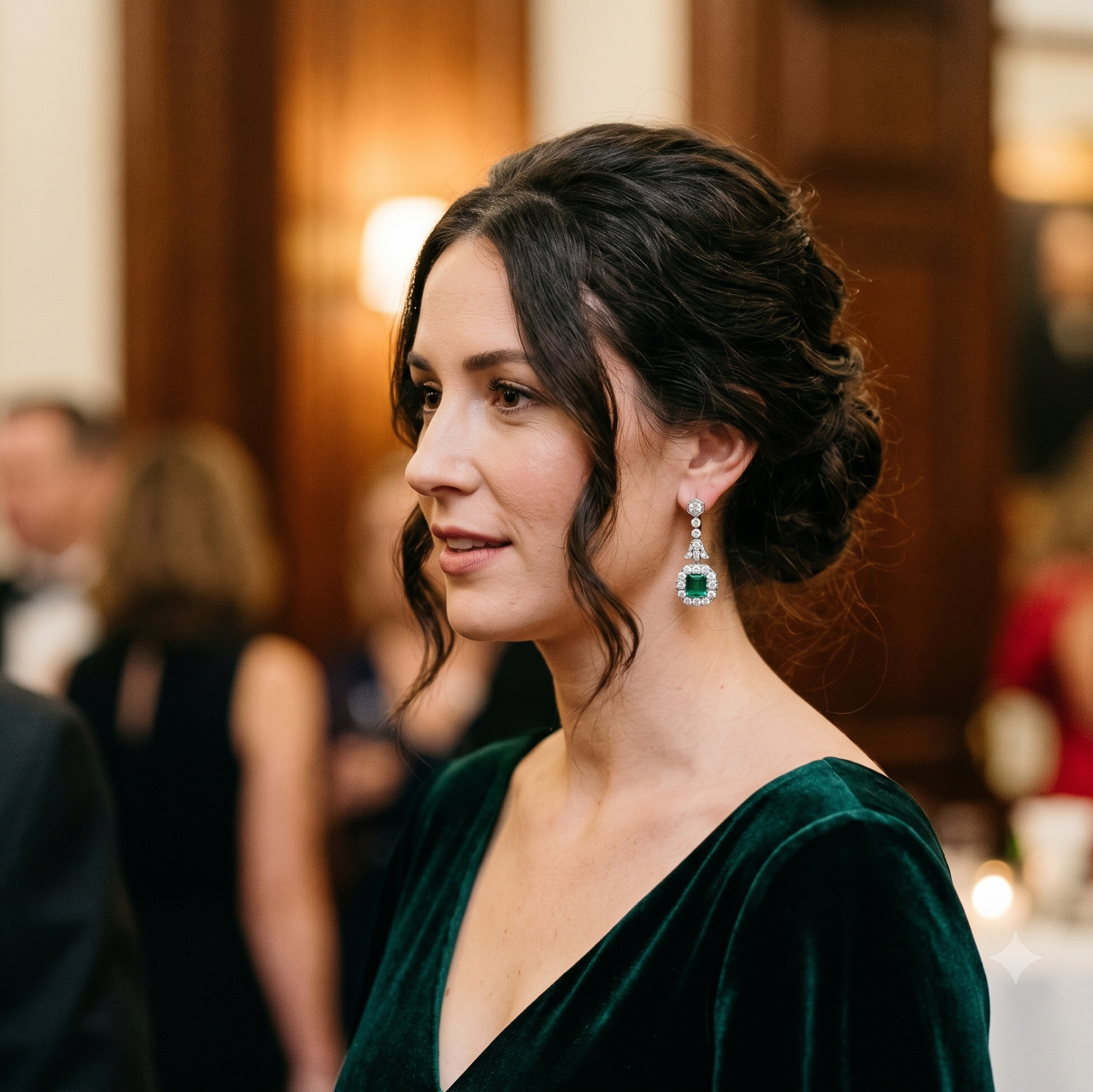 EMRLD ® ascherr cut earring | 925 silver | Lab grown emeralds and Diamonds