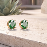5 CT Green Sapphire Studs in 9K Gold/925 Silver |WOKE