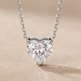2 CT Heart Moissanite Pendant in 9K Gold/925 Silver |WOKE