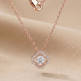 3 CT Round Moissanite Pendant in 9K Gold/925 Silver |WOKE