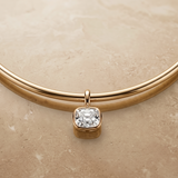 3 CT Old Mine Cut Cushion Cut Moissnite Pendant in 9K Gold/925 Silver |WOKE