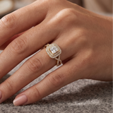 2 CT Princess Cut Lab Grown Diamond Ring in 9K Gold/14K Gold |WOKE