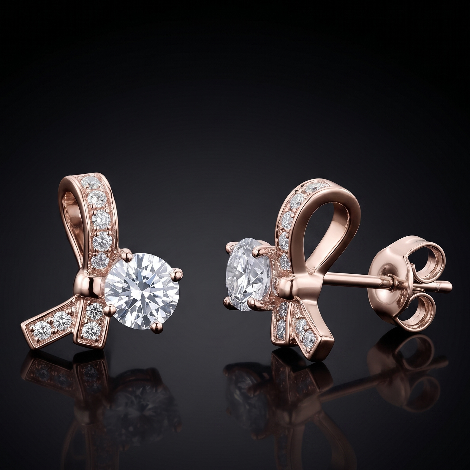 1.392 CT Round Moissanite Studs in 9K Gold/925 Silver |WOKE