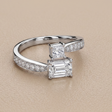 1.65 CT Emerald Cut Ring in 9K Gold/925 Silver |WOKE