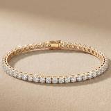 5 CT Round Moissanite  Bracelet in 9K Gold/925 Silver |WOKE
