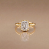 3 CT Old Mine Cut Moissanite Ring in 9K Gold/925 Silver