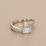 1.65 CT Emerald Cut Ring in 9K Gold/925 Silver |WOKE