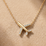 1 CT Round Moissanite Pendant in 9K Gold/925 Silver |WOKE