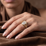3 CT Old Mine Cushion Cut Ring in 9K Gold/925 Silver |WOKE
