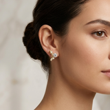 1.392 CT Round Moissanite Studs in 9K Gold/925 Silver |WOKE