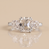 3 CT Cushion Cut Tri Moissanite Ring in 9K Gold/925 Silver |WOKE