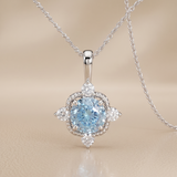 2 CT Blue Portugese Cut Moissanite Pendants in 9K Gold/925 Silver |WOKE