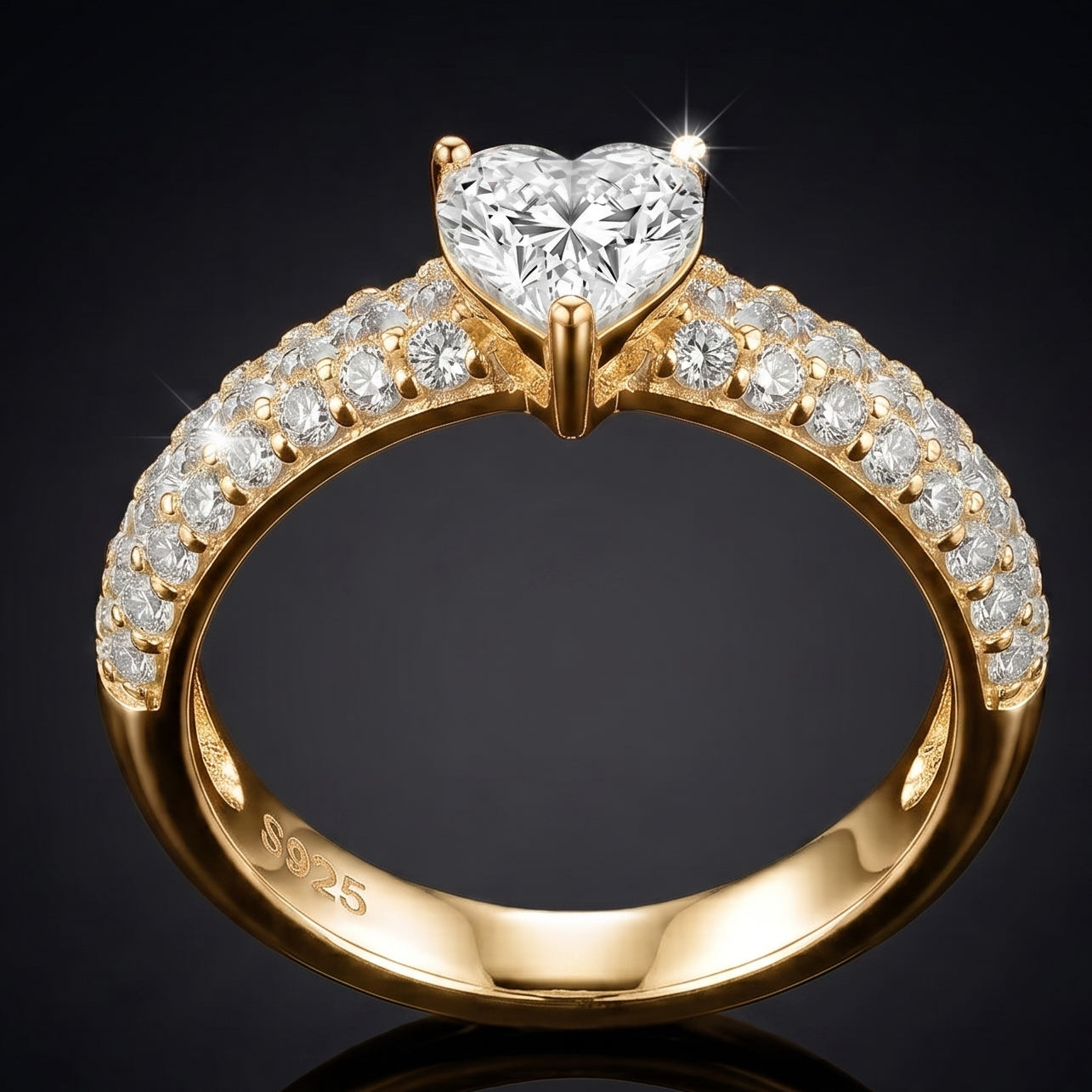 1.4 CT Heart Cut Moissanite Ring in 9K Gold/925 Silver |WOKE
