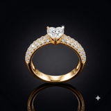 1.4 CT Heart Cut Moissanite Ring in 9K Gold/925 Silver |WOKE