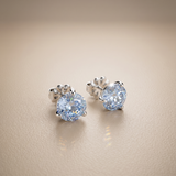 8 MM Portugese studs in 9K Gold/925 Silver |WOKE