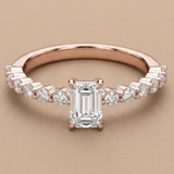 3 CT Radiant Cut Moissanite Ring in 9K Gold/925 Silver |WOKE