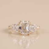 3 CT Cushion Cut Tri Moissanite Ring in 9K Gold/925 Silver |WOKE