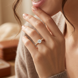 0.5 CT Round Moissanite Ring in 9K/14K Gold/925 Silver |WOKE